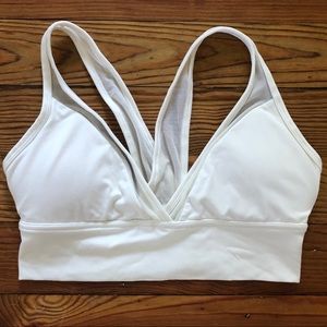 Aerie White Mesh Sports Bra